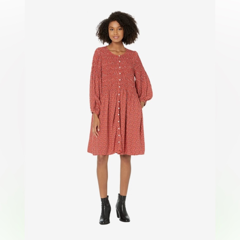 Madewell size medium challis button front mini dress in tiny daisy with pockets.